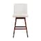 Armen Living Basila Swivel Bar Stool in Brown Oak Wood Finish with Beige Fabric 840254332188 - alternate 5